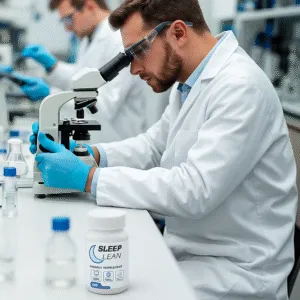 Scientist analyzing Sleep Lean supplement